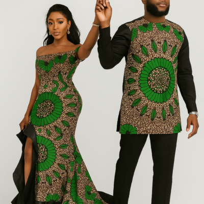 African Couple Aso-Ebi Set